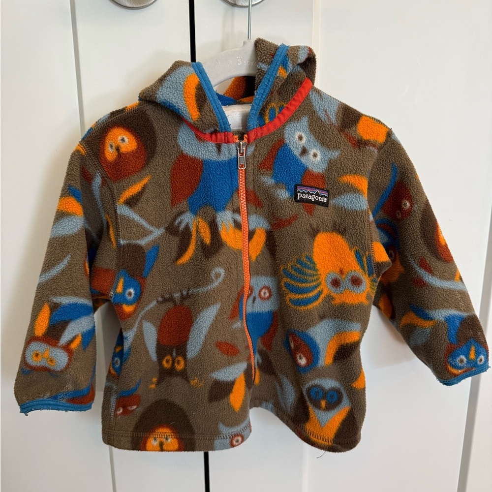 Patagonia Kids' Fleece Jacket with Owl Print 18M